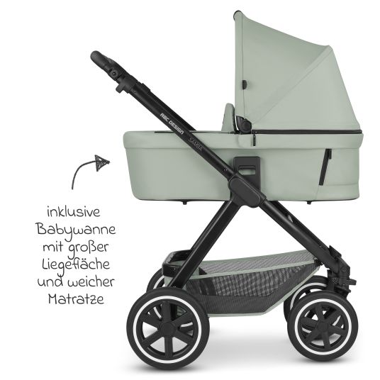 ABC Design 3in1 Kinderwagen-Set Samba - inkl. Babywanne, Autositz Pebble Pro, Sportsitz, Greifling, Buggybuch und XXL Zubehörpaket - Pine