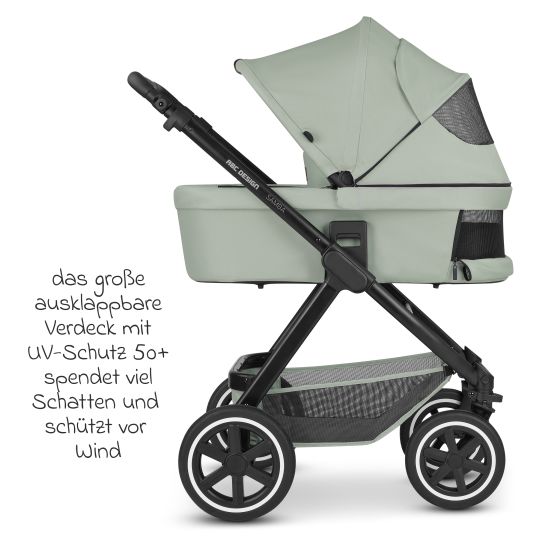 ABC Design 3in1 Kinderwagen-Set Samba - inkl. Babywanne, Autositz Pebble Pro, Sportsitz, Greifling, Buggybuch und XXL Zubehörpaket - Pine