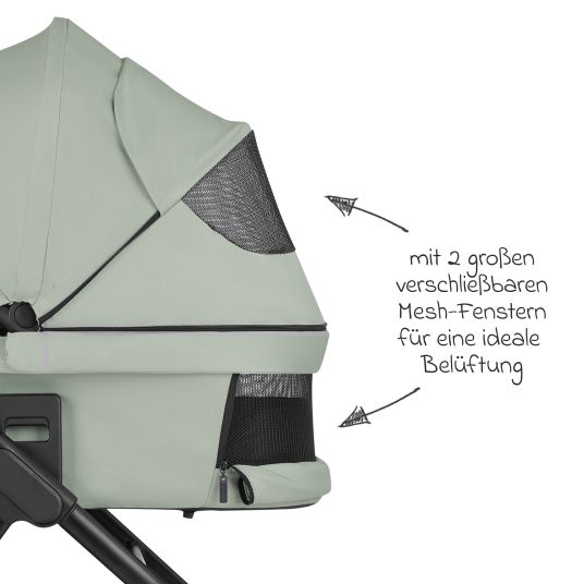 ABC Design 3in1 Kinderwagen-Set Samba - inkl. Babywanne, Autositz Pebble Pro, Sportsitz, Greifling, Buggybuch und XXL Zubehörpaket - Pine