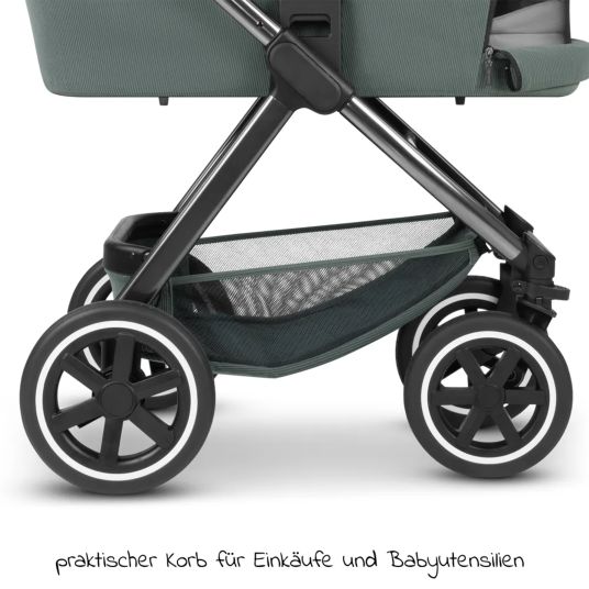 ABC Design 3in1 Kinderwagen-Set Samba - inkl. Babywanne, Autositz Tulip, Sportsitz und XXL Zubehörpaket - Aloe
