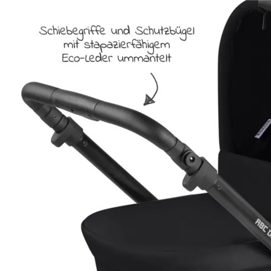 ABC Design Set passeggino Samba 3in1 - include navicella, seggiolino Tulip, seggiolino sportivo e pacchetto accessori XXL - Ink