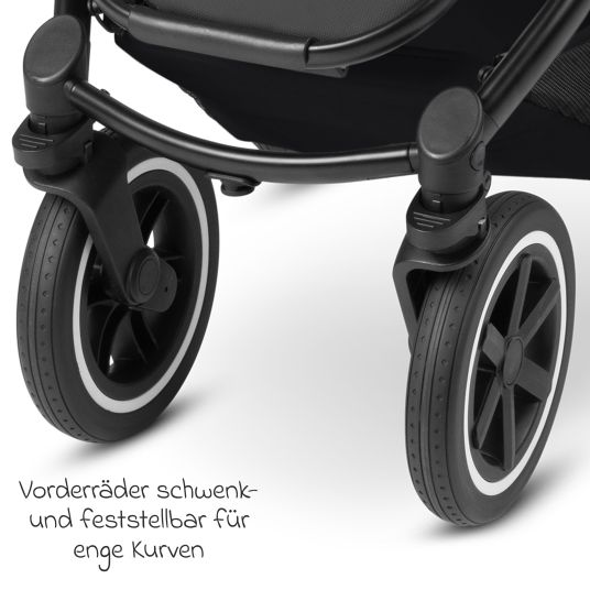 ABC Design 3in1 Samba baby carriage set - incl. carrycot, Tulip car seat, sports seat and XXL accessory pack - Ink