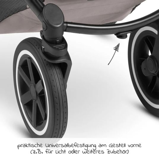 ABC Design Set passeggino Samba 3in1 - include navicella, seggiolino Tulip, seggiolino sportivo e pacchetto accessori XXL - Cipria