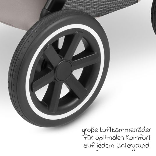 ABC Design Set passeggino Samba 3in1 - include navicella, seggiolino Tulip, seggiolino sportivo e pacchetto accessori XXL - Cipria