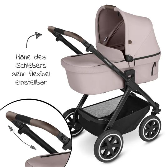 ABC Design 3in1 Samba baby carriage set - incl. carrycot, Tulip car seat, sports seat and XXL accessory pack - Pure Edition - Berry
