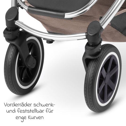 ABC Design 3in1 Samba baby carriage set - incl. carrycot, Tulip car seat, sports seat and XXL accessory pack - Pure Edition - Grain