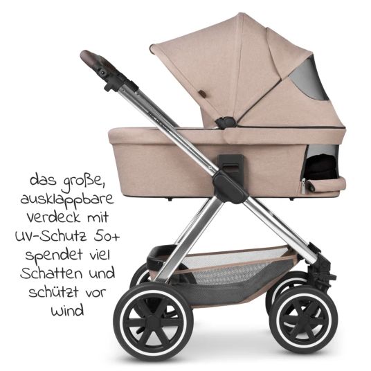 ABC Design 3in1 Kinderwagen-Set Samba - inkl. Babywanne, Autositz Tulip, Sportsitz und XXL Zubehörpaket - Pure Edition - Grain
