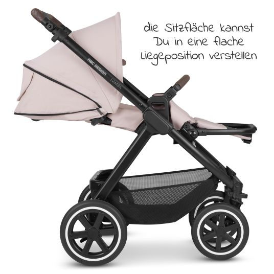 ABC Design 3in1 Kinderwagen-Set Samba Starter Set inkl. Autositz Tulip und XXL Zubehörpaket - Pure Edition - Berry