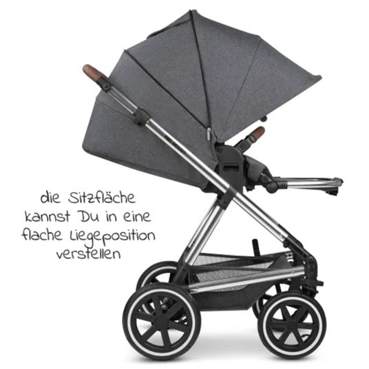 ABC Design 3in1 baby carriage set Vicon 4 Air - incl. carrycot, Tulip car seat, sports seat and XXL accessory pack - Asphalt