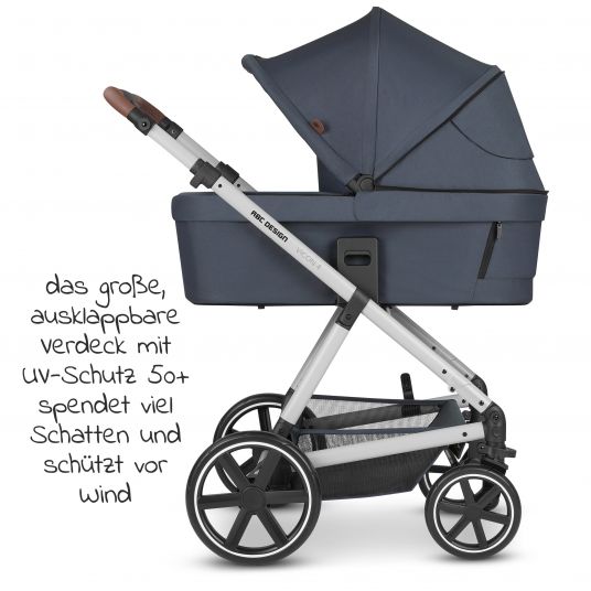 ABC Design 3in1 Kinderwagen-Set Vicon 4 - inkl. Babywanne, Autositz Tulip, Sportsitz und Zubehörpaket - Classic Edition - Lake