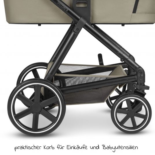 ABC Design 3in1 Kinderwagen-Set Vicon 4 - inkl. Babywanne, Autositz Tulip, Sportsitz und Zubehörpaket - Classic Edition - Reed