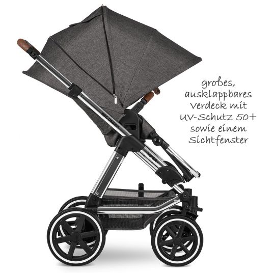 ABC Design 3in1 Kinderwagen-Set Viper 4 - Diamond Edition - inkl. Babyschale Tulip & XXL Zubehörpaket - Asphalt