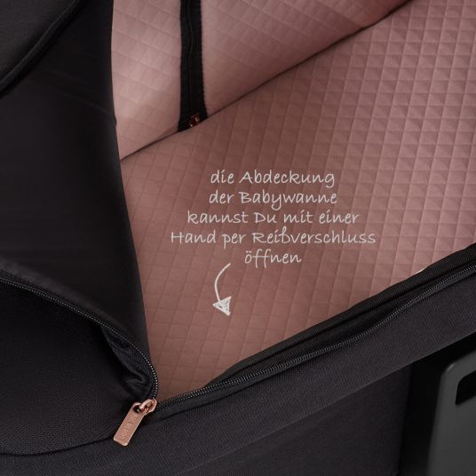 ABC Design Set passeggino 3in1 Viper 4 - Diamond Edition - incluso seggiolino auto Tulip e pacchetto accessori XXL - Oro rosa