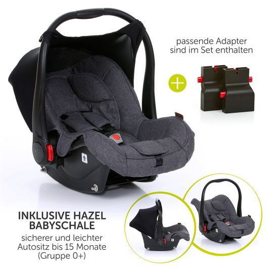 ABC Design 3in1 Stroller Set Viper 4 - Diamond Special Edition - incl. carrycot, infant carrier & accessory pack - Asphalt