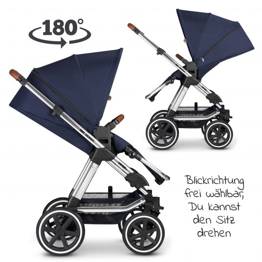 ABC Design 3in1 Kinderwagen-Set Viper 4 - inkl. Babyschale Tulip & XXL Zubehörpaket - Diamond Edition - Navy