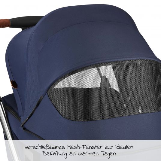 ABC Design Set passeggino 3in1 Viper 4 - incluso seggiolino auto Tulip e pacchetto accessori XXL - Diamond Edition - Navy