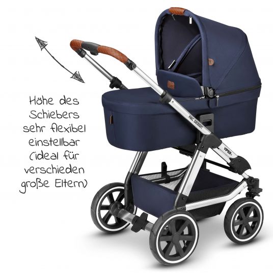 ABC Design 3in1 Stroller Set Viper 4 - incl. Baby Car Seat Tulip & XXL Accessory Pack - Diamond Edition - Navy