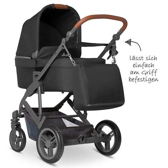 ABC Design 3in1 Kinderwagenset Catania 4 - inkl. Babywanne, Autositz, Wickeltasche & Beindecke - Woven Black