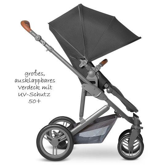 ABC Design 3in1 Kinderwagenset Catania 4 - inkl. Babywanne & Autositz - Woven Black