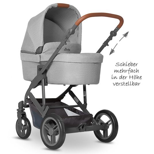 ABC Design 3in1 Catania 4 stroller set - incl. baby bath & car seat - Woven Grey