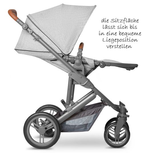 ABC Design 3in1 Kinderwagenset Catania 4 - inkl. Babywanne & Autositz - Woven Grey