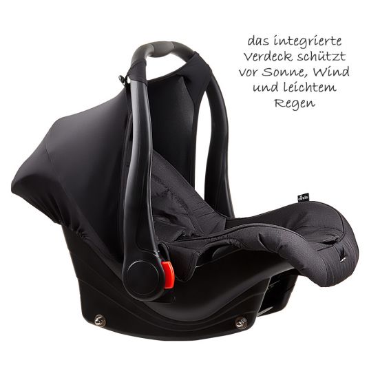 ABC Design 3in1 Kinderwagenset Catania 4 - inkl. Babywanne, Autositz & XXL Zubehörpaket - Woven Black