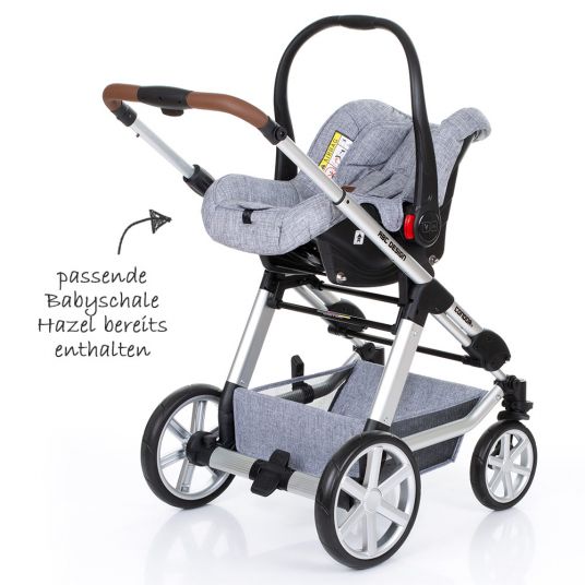 ABC Design 3in1 Kinderwagenset Condor 4 - inkl. Babywanne, Sportsitz, Babyschale & Zubehörpaket - Graphite Grey