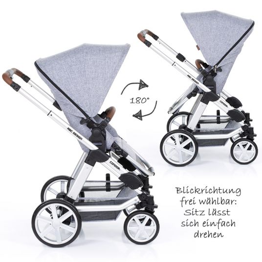 ABC Design 3in1 Kinderwagenset Condor 4 - inkl. Babywanne, Sportsitz, Babyschale & Zubehörpaket - Graphite Grey