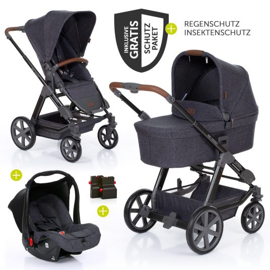 Kombi Eco Leder  Kinderwagen 3in1 Babyschale+Autositz Babywanne Sportsitz Neu 