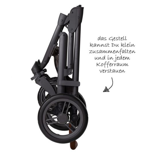ABC Design 3in1 Stroller Set Merano 4 - incl. Carrycot, Car Seat & XXL Accessory Pack - Woven Black