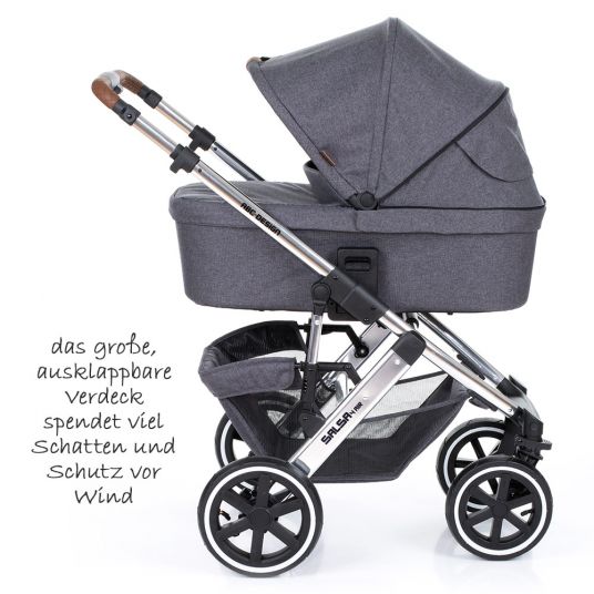 ABC Design 3in1 Kinderwagenset Salsa 4 Air - Diamond Special Edition - inkl. Babywanne, Babyschale & Zubehörpaket - Asphalt