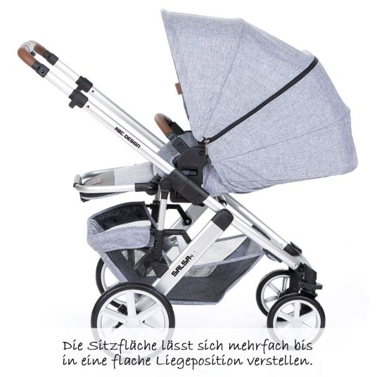 ABC Design 3in1 Stroller Set Salsa 4 - incl. Carrycot, Sport Seat, Infant Carrier & Accessory Pack - Graphite Grey