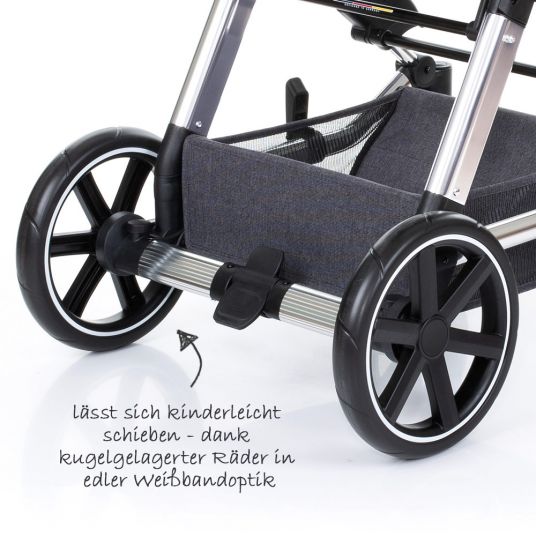 ABC Design 3in1 Kinderwagenset Turbo 4 T - Diamond Special Edition - inkl. Babywanne, Babyschale & Zubehörpaket - Asphalt