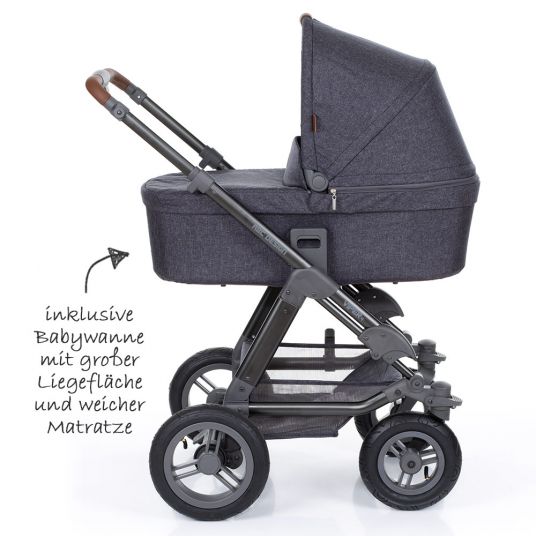 ABC Design 3in1 stroller set Viper 4 with air wheels - incl. baby bath, infant carrier & accessories package - Street