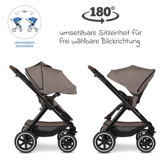 ABC Design 3in1 Kombi-Kinderwagen-Set Samba 2 All in One Set inkl. Maxi Cosi Pebble Pro2, Babywanne, Sportsitz, Adapter - Pure - Nature