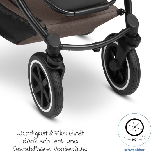 ABC Design 3in1 Kombi-Kinderwagen-Set Samba 2 All in One Set inkl. Maxi Cosi Pebble Pro2, Babywanne, Sportsitz, Adapter - Pure - Nature