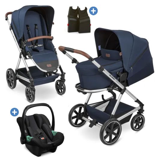 ABC Design 3in1 Kombi-Kinderwagen-Set Timbo 4 mit Babywanne, Sportsitz, Babyschale Tulip & Adapter - Ocean