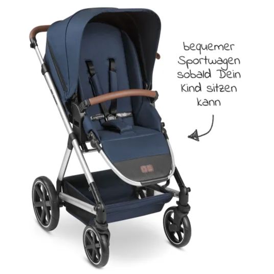 ABC Design 3in1 Kombi-Kinderwagen-Set Timbo 4 mit Babywanne, Sportsitz, Babyschale Tulip & Adapter - Ocean