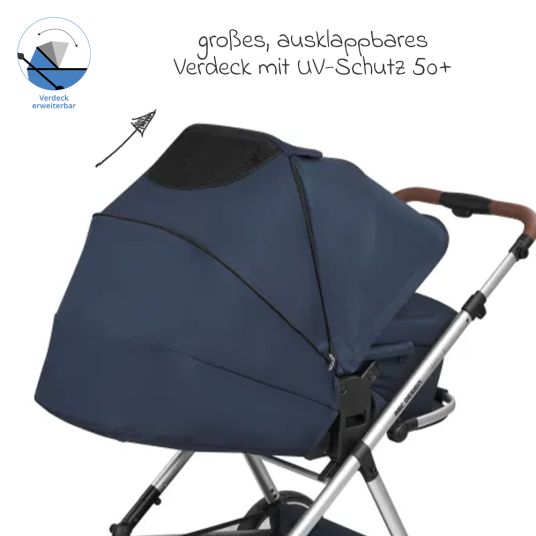 ABC Design 3in1 Kombi-Kinderwagen-Set Timbo 4 mit Babywanne, Sportsitz, Babyschale Tulip & Adapter - Ocean