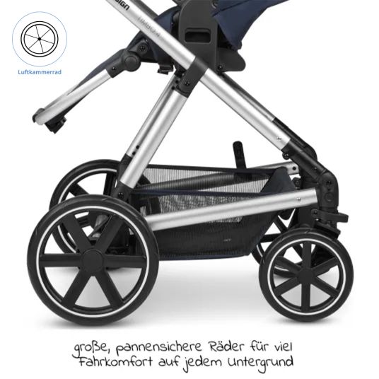 ABC Design 3in1 Kombi-Kinderwagen-Set Timbo 4 mit Babywanne, Sportsitz, Babyschale Tulip & Adapter - Ocean