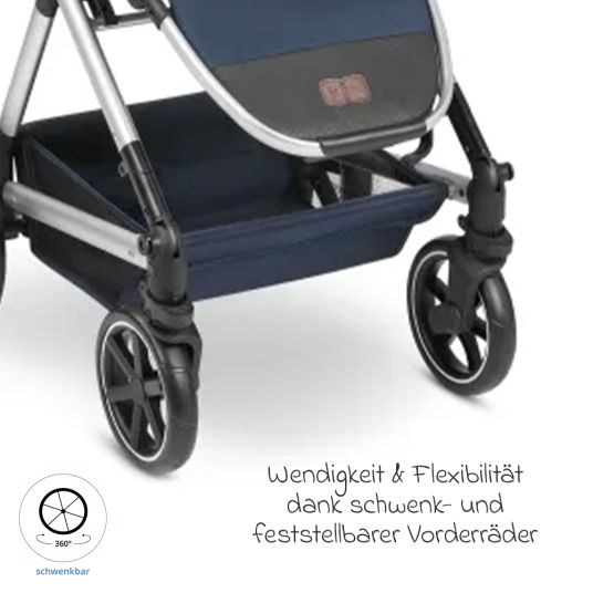 ABC Design 3in1 Kombi-Kinderwagen-Set Timbo 4 mit Babywanne, Sportsitz, Babyschale Tulip & Adapter - Ocean