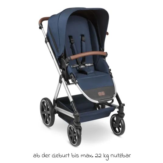 ABC Design 3in1 Kombi-Kinderwagen-Set Timbo 4 mit Babywanne, Sportsitz, Babyschale Tulip & Adapter - Ocean