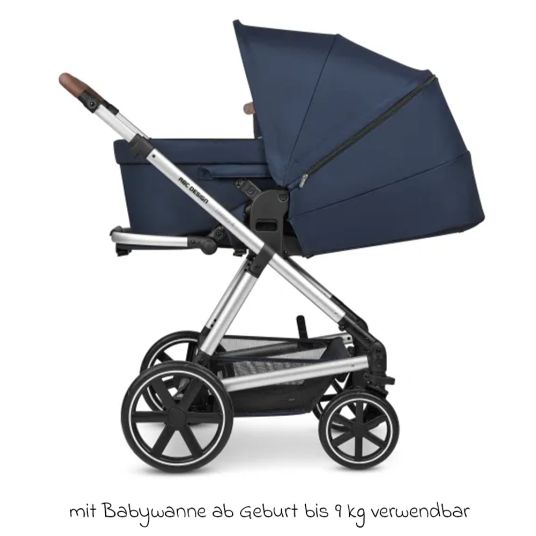 ABC Design 3in1 Kombi-Kinderwagen-Set Timbo 4 mit Babywanne, Sportsitz, Babyschale Tulip & Adapter - Ocean