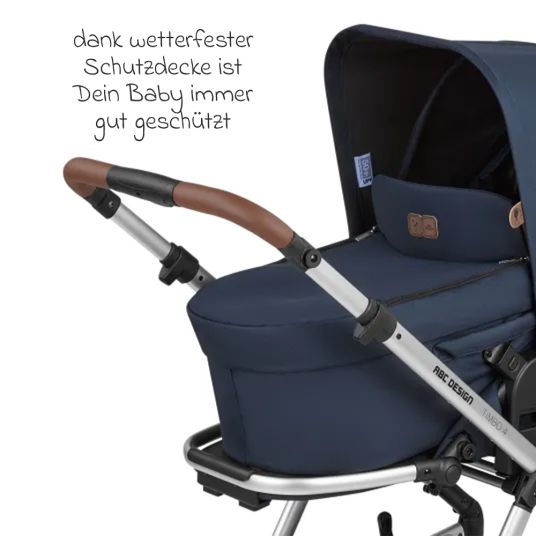 ABC Design 3in1 Kombi-Kinderwagen-Set Timbo 4 mit Babywanne, Sportsitz, Babyschale Tulip & Adapter - Ocean