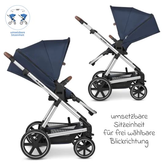 ABC Design 3in1 Kombi-Kinderwagen-Set Timbo 4 mit Babywanne, Sportsitz, Babyschale Tulip & Adapter - Ocean