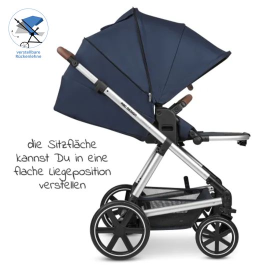 ABC Design 3in1 Kombi-Kinderwagen-Set Timbo 4 mit Babywanne, Sportsitz, Babyschale Tulip & Adapter - Ocean