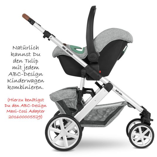 ABC Design Baby Car Seat Tulip (Car Seat Group 0+) - Graphite Grey