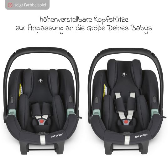 ABC Design Babyschale Tulip (Autositz Gruppe 0+ / i-Size) inkl. Neugeborenenfußsack - Graphite