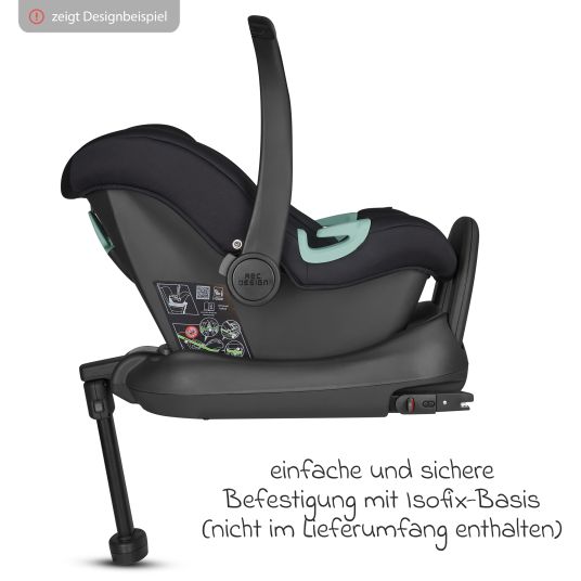 ABC Design Babyschale Tulip (Autositz Gruppe 0+ / i-Size) inkl. Neugeborenenfußsack - Graphite