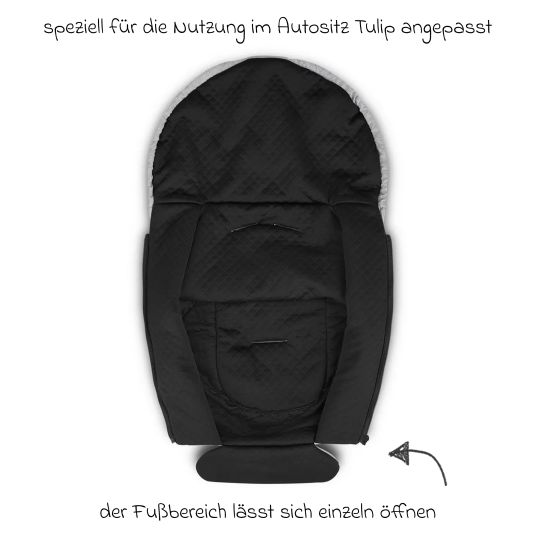 ABC Design Babyschale Tulip (Autositz Gruppe 0+ / i-Size) inkl. Neugeborenenfußsack - Pearl